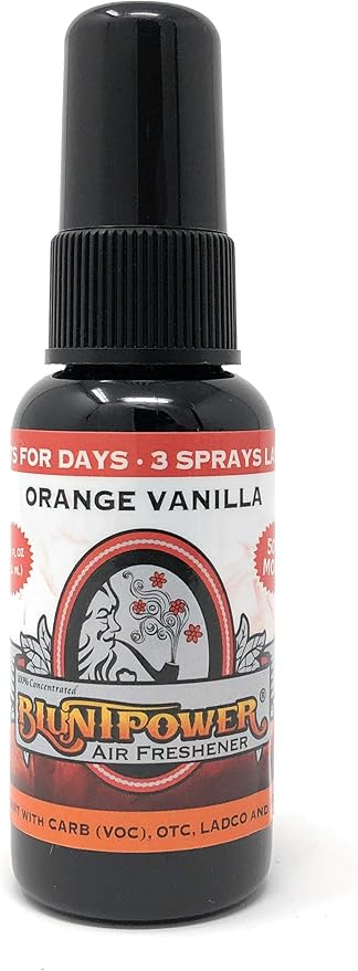 BluntPower (Orange Vanilla, 1 Pack) Concentrated Odor Eliminator & Diffuser Oil - Room Deodorizer, Odor Eliminator, Air Freshener - Premium Oil Based Air Freshener