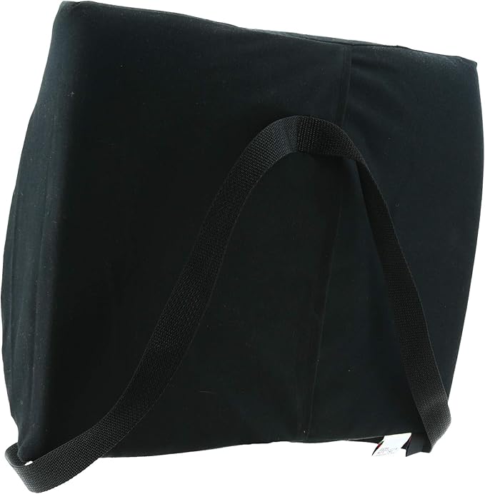 Core Products Sitback Rest Cushion Lumbar Support for Lower Back & Office Chair, Adjustable Strap Contoured Foam, Black - 13" x 14" x 5", Made in the USA