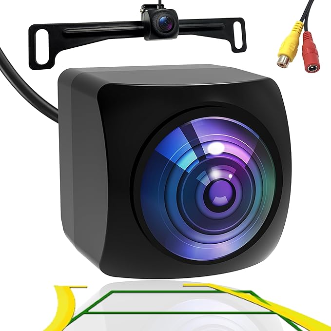 AHD 1080P License Plate Backup Camera - Car Reversing Camera with Clear Night Vision & IP69K Waterproof -170 Degree Wide Angle Rear View Camera - for Vehicle Car Truck SUV RV Reverse Parking