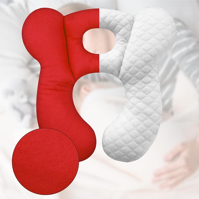 Baby Travel Pillow, Upgrade U-Shape Infant Pillow for Car Seat Pushchair and Stroller, Soft Comfortable Sleep Cushion for Kids Newborn and Toddler -Red