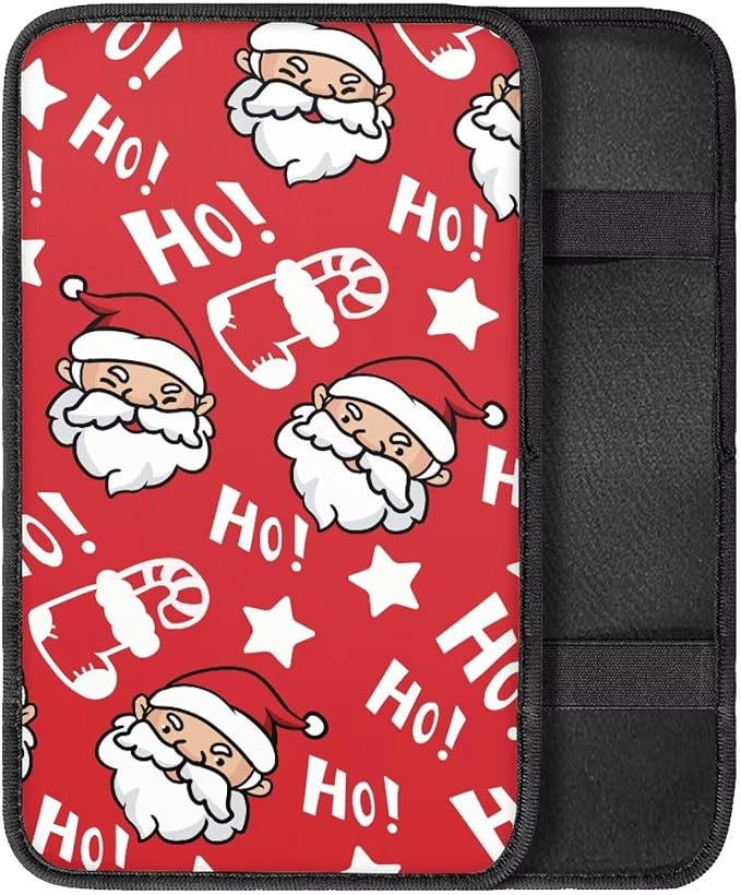 Christmas Hoho Car Armrest Storage Box Mat Car Center Console Cover Car Armrest Seat Box Cover for Most Vehicle, SUV, Truck Car Decors