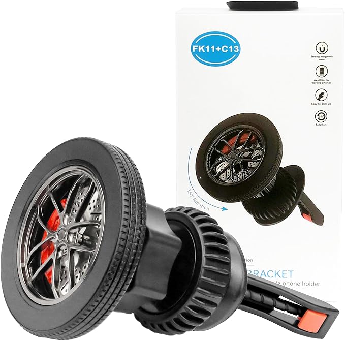 Magnetic Car Phone Holder, N55 Strong Magnets, 360° Rotation Dashboard Magnetic Phone Holder for Car, Folding Car Magnet Phone Mount for iPhone 16 15 14 13 Pro Max (Round-4)