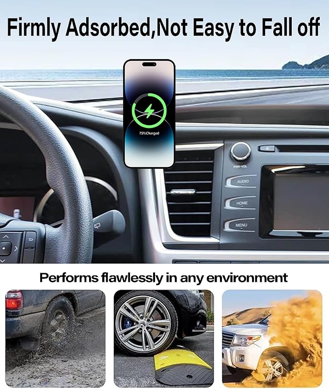 Car Phone Holder for Toyota Highlander 2014 2015 2016 2017 2018 2019 Accessories 15W Fast Wireless Charger Adjustable Air Vent Cell Phone Mount Hands-Free 360 Degree Rotation