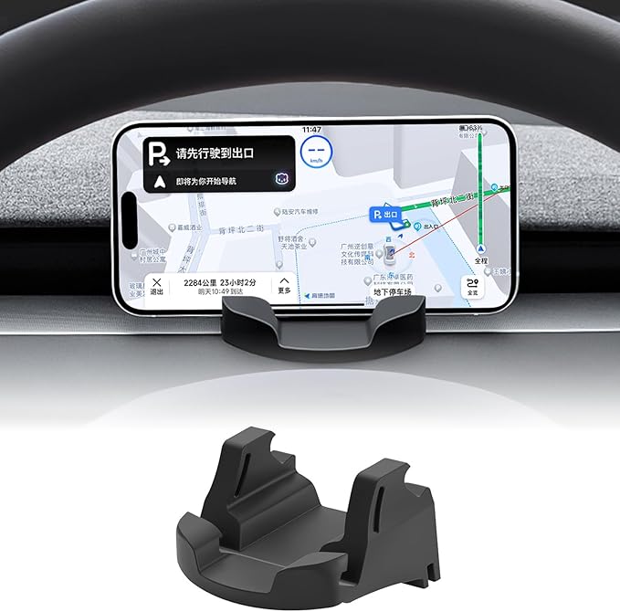 Dashboard Phone Mount for Tesla Model 3 Y Car Cell Phone Holder Silicone Non-Slip Phone Stand Compatible with All Smartphones (for 24-25 Model 3 Highland & 25 Model Y Juniper)