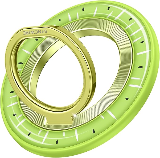 SYNCWIRE Magnetic Phone Ring Holder for MagSafe - Phone Grip Stand with 360° Rotation Finger Ring Kickstand Compatible with iPhone 17 16 15 14 13 12 Pro Max MagSafe Accessories,Kiwi Green