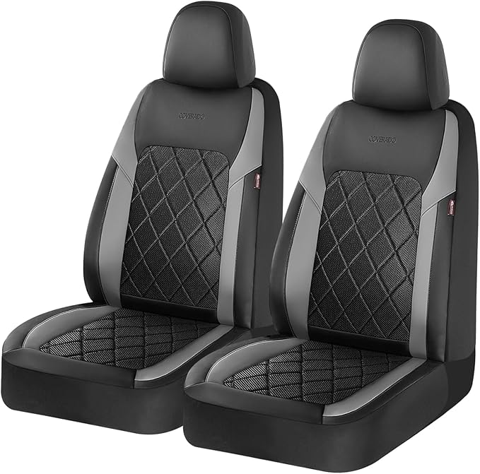 Coverado Car Seat Covers, Front Seat Covers, 2 Front Automotive Seat Cover, Mesh Breathable Seat Protectors, Universal Fit for Most Cars