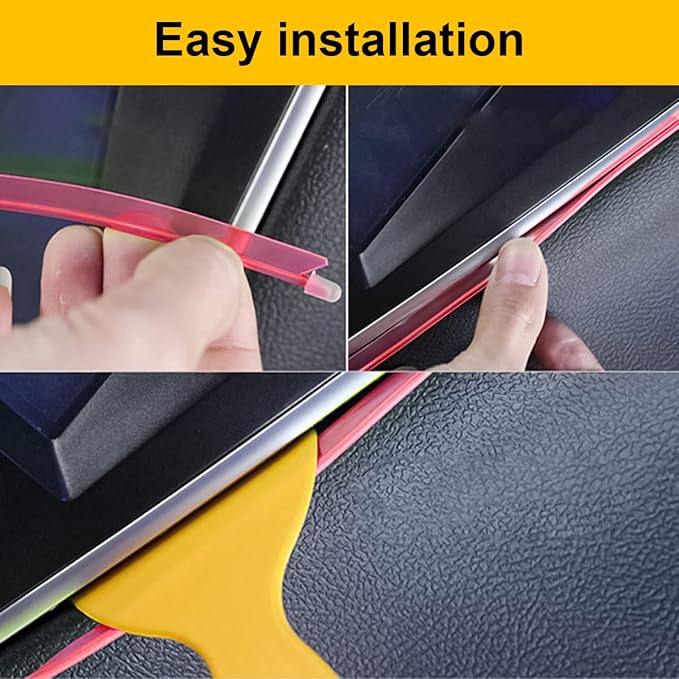 EL Wire LED Strip Lights, 10FT/3M USB Auto Neon Light Strip with Sewing Edge, Electroluminescent Car Ambient Lighting Kits with Fuse Protection, Car Decoration Accessories (Pink/10FT)
