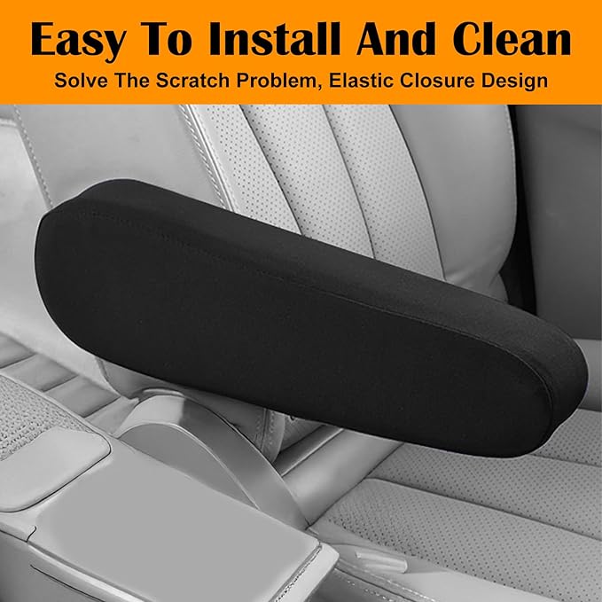 4 Pcs Arm Rest Cover for Car, Car Armrest Cover Armrest Covers for Cars Front Auto Seat Armrests Protectors Arms Rest Replacement Elastic Protector Vehicle Interior Decor(Black)