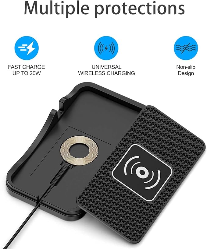 Wireless Car Charger for Honda Ridgeline 2006-2014 2017-2026, Charging Station 2-in-1, Wireless Charging Stand Phone, Magnetic Wireless Charger,1M-Type C