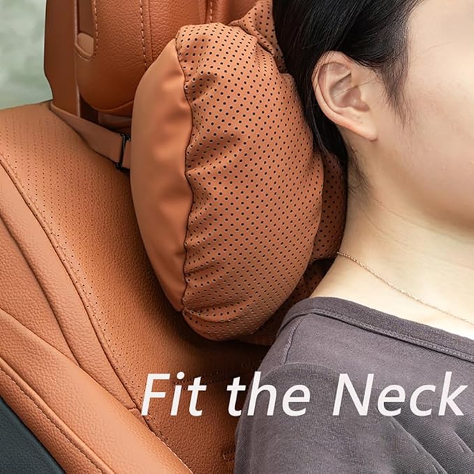 Neck Pillow Automotive Seat Cushions for Mercedes Benz C-Class Sedan W206 W205 W204 W203 W202 CL203 Sedan Saloon, Relieving Neck Stiffness Sciatica Relief Car Headrest Lumbar Pillow,Brown