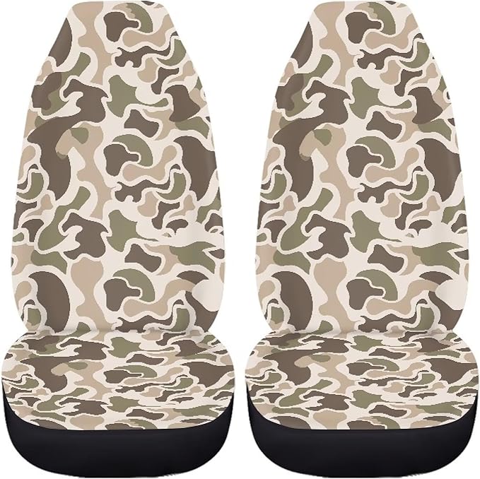 Car Seat Covers Elastic Fabrics Camo Duck Hunter Car Seat Covers Front Seats Only Universal Fit for Most Vehicles, Easy to Install and Clean Accessories All-Season Protection