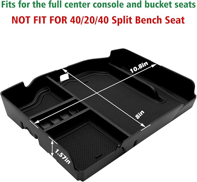 JOJOMARK Center Console Organizer fits for Dodge RAM 2025 2024 2023 2022 2021 2020 2019 1500 2500 3500 Accessories Interior Storage Box Armrest Storage Tray (Black)