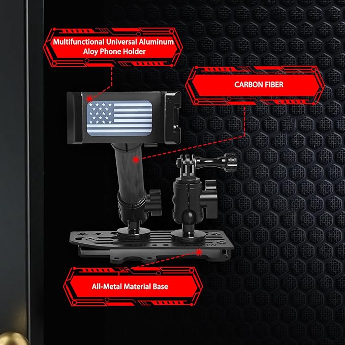 WXRYLYN 2024 Wrangler JL Dash Phone Mount Phone Holder for 2024+ J eep Wrangler JL Metal Dash Platform Go P ro Phone Mount 2024 Wrangler Cell Phone Holder-Driver Side