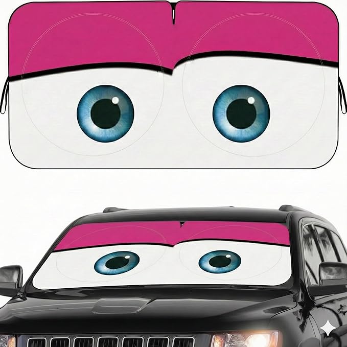 eygeufg Windshield Shade, Car Sun Shade for Front Windshield (Pink, Standard)