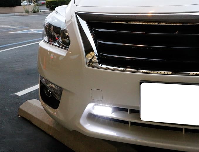 iJDMTOY Xenon White 3-Chipset High Power LED Daytime Running Light Kit Compatible with Behind The Grille or Lower Bumper Insert Area