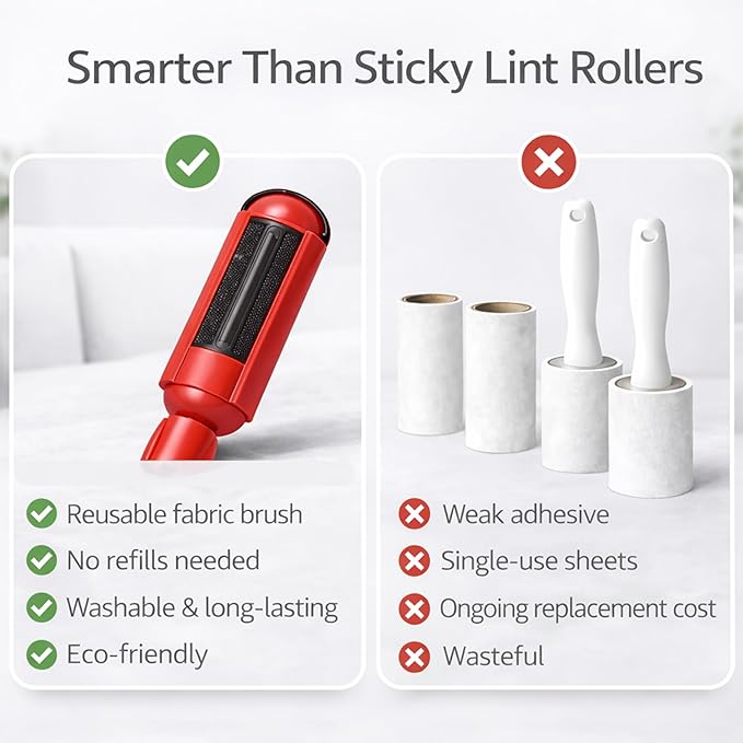 Pet Hair Remover Roller- Pet Hair Removal Tool with Strong Grip for Effortless Cleaning- Pet Hair Roller Lifts Fur from Clothes, Furniture & Car- Keep Your Home Fur-Free with Easy Cat Hair Lint Roller