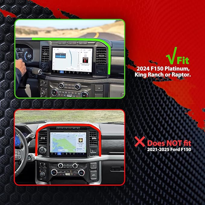 WXRYLYN 2025 2024 F150 Phone Mount for 2024+ F150 & Rap tor Metal Cell Phone Holder Dash Phone Mount 2024 F 150 Dash Mount (Narrow)