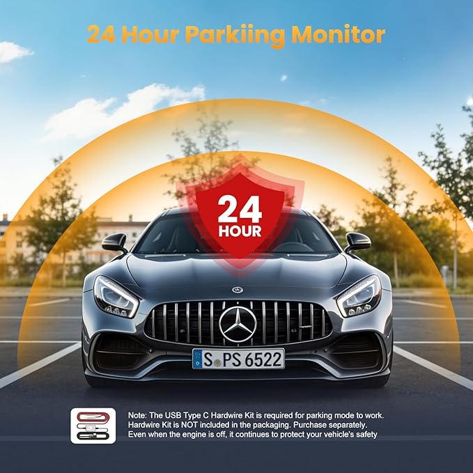 4K Dash Cam Front and Rear Inside, 3 Channel Dash Camera for Cars with 64GB Card, 5G WiFi, Infrared Night Vision, 24H Parking Mode, 360° Wide Angle Wireless Dashcam for Uber/Taxi