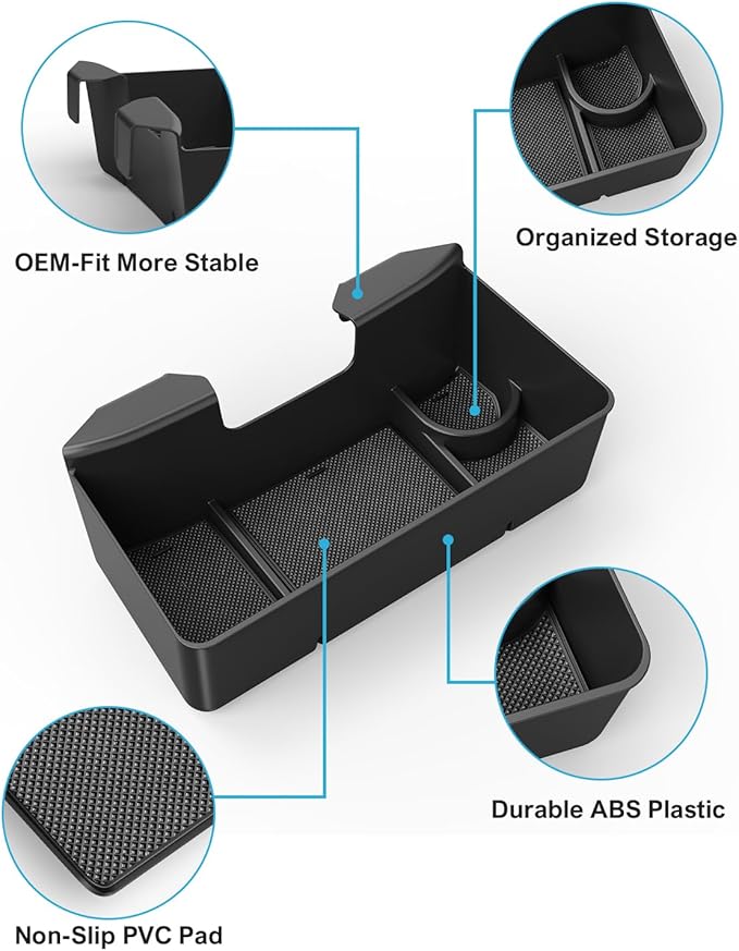 Center Console Hanging Organizer Box with Compartments Compatible with 2019-2026 Chevy Silverado/GMC Sierra 1500, 2020-2026 Silverado/Sierra 2500HD 3500HD Accessories (Split-Bench Folding Seat Only)