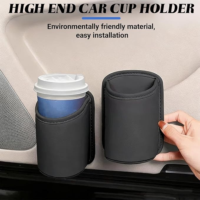 2PCS Large Car Door Cup Holder, Multifunctional Storage Bag Trash Can, Clip On Backseat Pocket Beverage Holder, Waterproof Car Cup Holder, for Water Cup Mobile Phone Change Storage Box