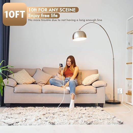 10Foot USB C Charger for iPhone 16 Charger, 2Pack 20W Type C Charging Block Long 10FT USB C Cord Cable Fast Charging for Apple iPhone 16/16e/16 Pro/16 Plus/16 Pro Max/15/15 Plus, iPad mini/iPad Air