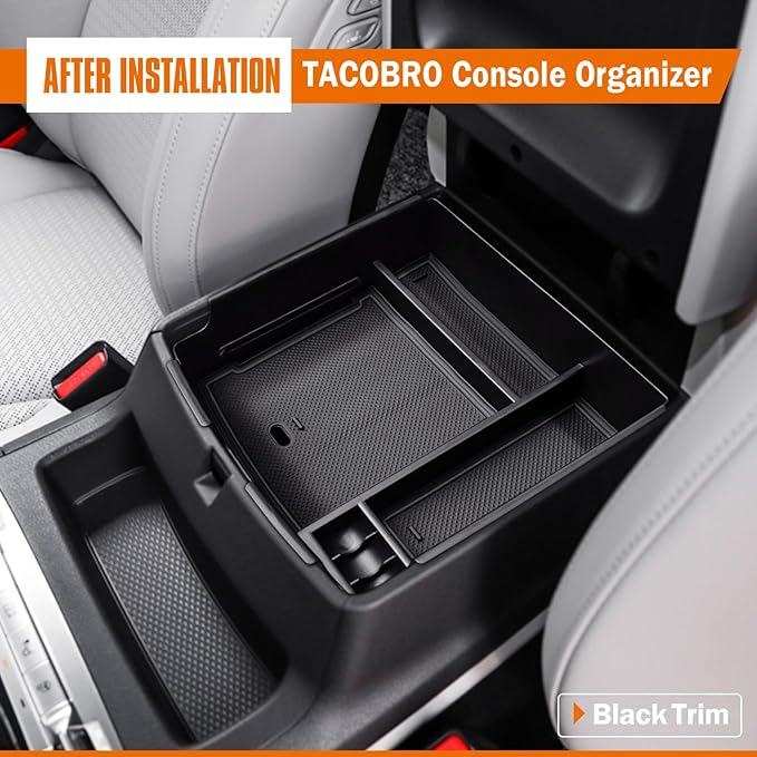 TACORBO Center Console Organizer Compatible with Kia Carnival 2026 2025 2024 2023 2022 Accessories Insert Tray, KA4 MPV Armrest Secondary Storage Box, Black Trim