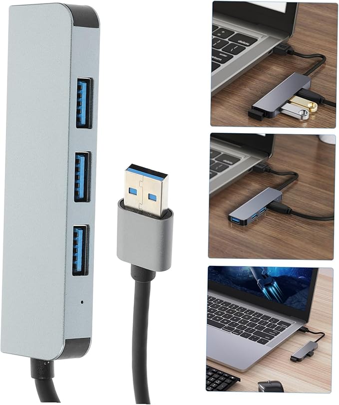 BESPORTBLE USB Hub USB Port Expander for Laptop High-Speed Data Transfer for Keyboard Charger Mouse Webcam Plug and Play Compact Design