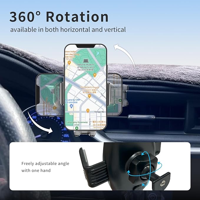 Car Phone Mount for Toyota Corolla 2017–2019,Vehicle-Specific Dashboard Phone Holder,Hands-Free 360° Adjustable Car Phone Mount,Does Not Block Air Vent,Corolla Interior Accessories