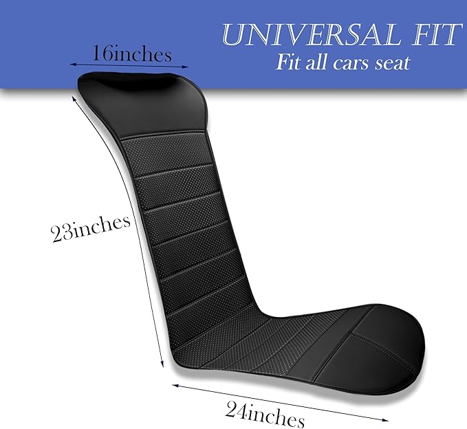 Leather Seat Pad,Universal Seat Cushion, Comfortable Seat Cover with Full Back Support in Winter Office seat Cushion with Non Slip Bottom