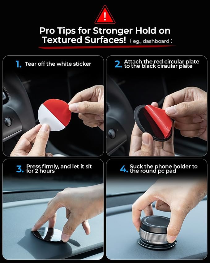 Upgraded Vacuum Magnetic Phone Holder Stand [89+LBS Strongest Suction & 24*N55 Ultra Magnetic] 360° Adjustable Car Phone Mount for MagSafe Suction Cup, Compatible with Car/Gym/Mirror for iPhone 17 16