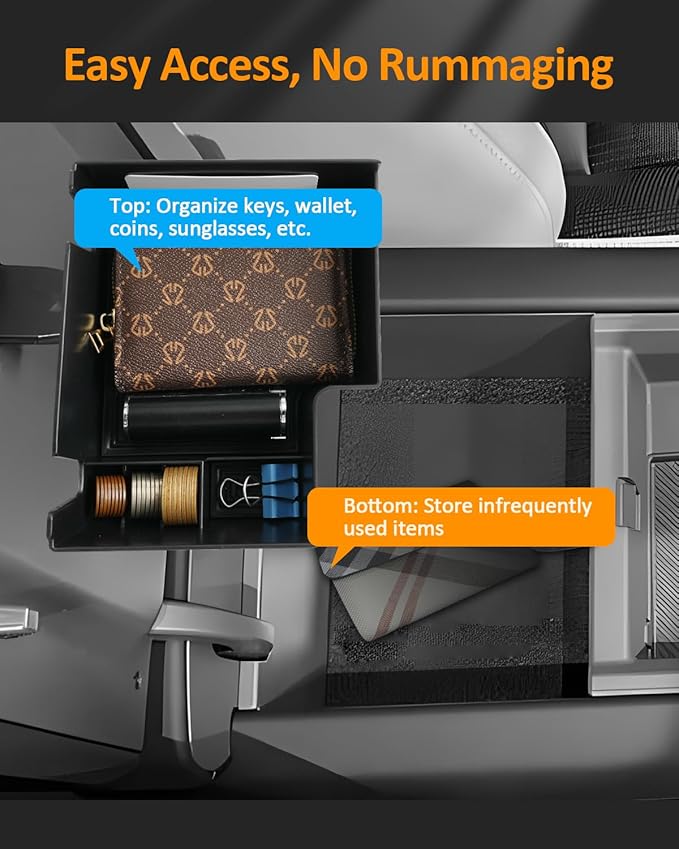 CDEFG for Kia EV9 2024 2025 2026 Center Console Organizer Tray for Kia EV9 Accessories Armrest Storage Box Insert Tray for EV9 Light, Light Long Range, Wind, Land, GT-Line Arm Rest Middle Organizer