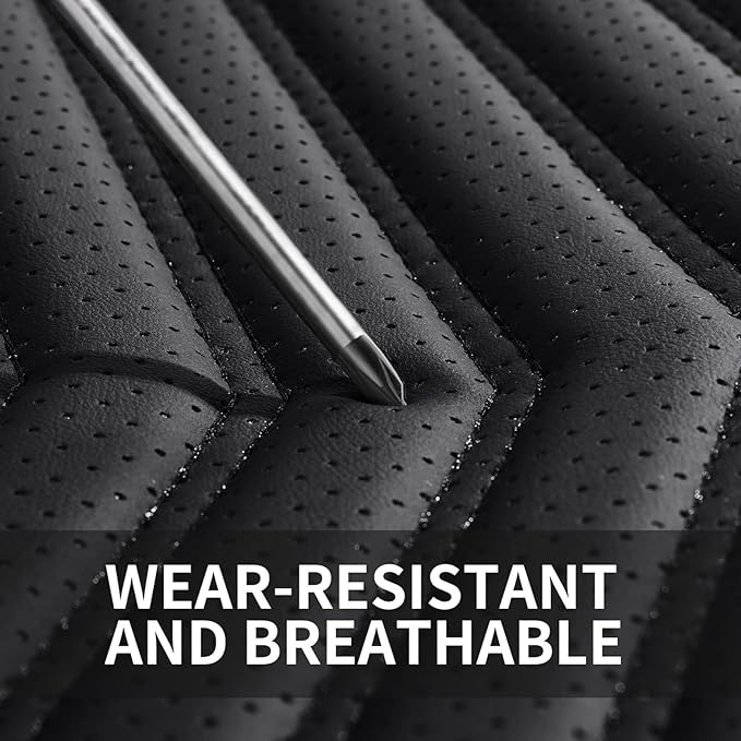 Car Seat Covers, Breathable & Waterproof Faux Leather Automotive Seat Covers for Cars SUV Truck Sedan, Universal Anti-Slip Driver Seat Cover with Backrest (2 PCS Front Seat, Black)