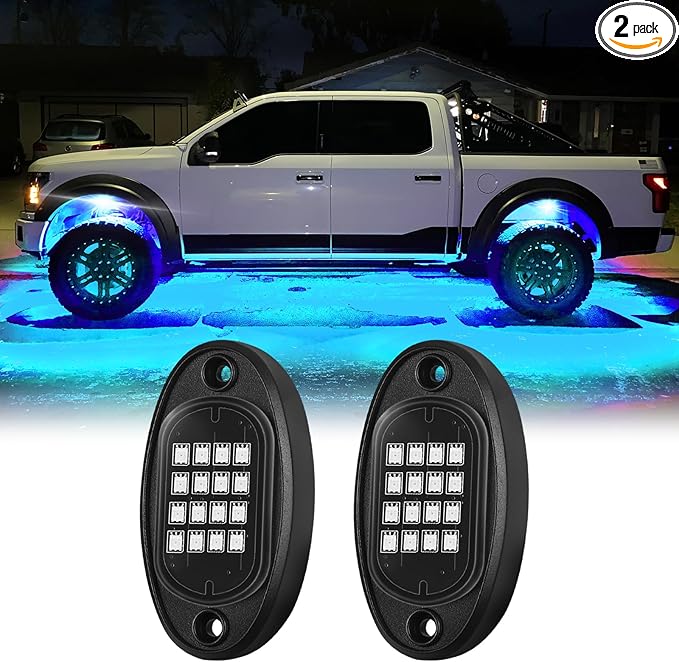 2 Pods Replacement Damaged Pod for Segmented RGB LED Rock Lights 12v Underglow Light Multicolor Waterproof Neon for Jeep Trucks ATV UTV Golf Cart Offroad Pickup RZR SXS