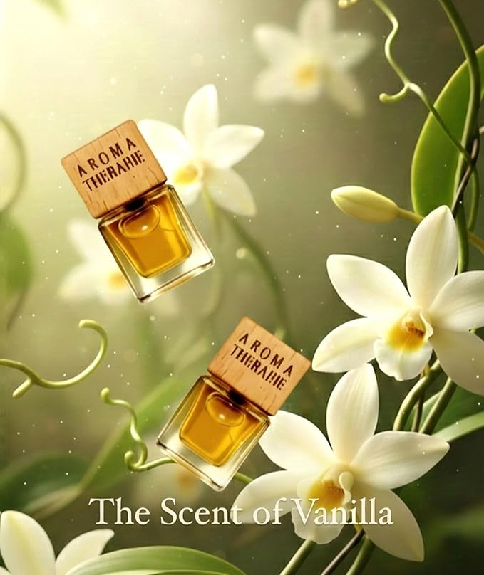 Aromatherapy Car Air Freshener, Natural Fragrance Hanging Diffuser, Long Lasting, Multiple Scents Including Peach, Vanilla Cream, Pink Coconut, and Freesia, Glass Bottle with Wooden Cap, 4pcs