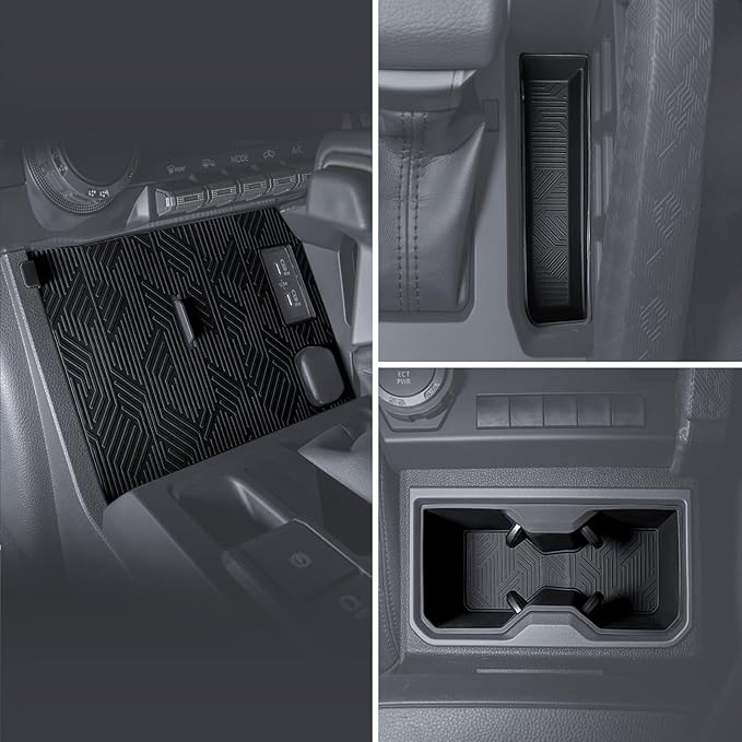 Interior Silicone Liner Insert Custom Fit for Tacoma 2024-2026, Silicone Organizer Tray for Tacoma Gen 4th Double Cab only - Fully Covered - for Tacoma Accessories