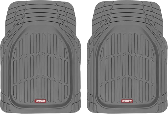 Motor Trend (2) Car Seat Covers for Front Seats with (2) Trimmable Car Floor Mats – Universal Fit Auto Accessories for Cars, Trucks, SUVs, Vans – Interior Protection and Vehicle Interior Shield Combo
