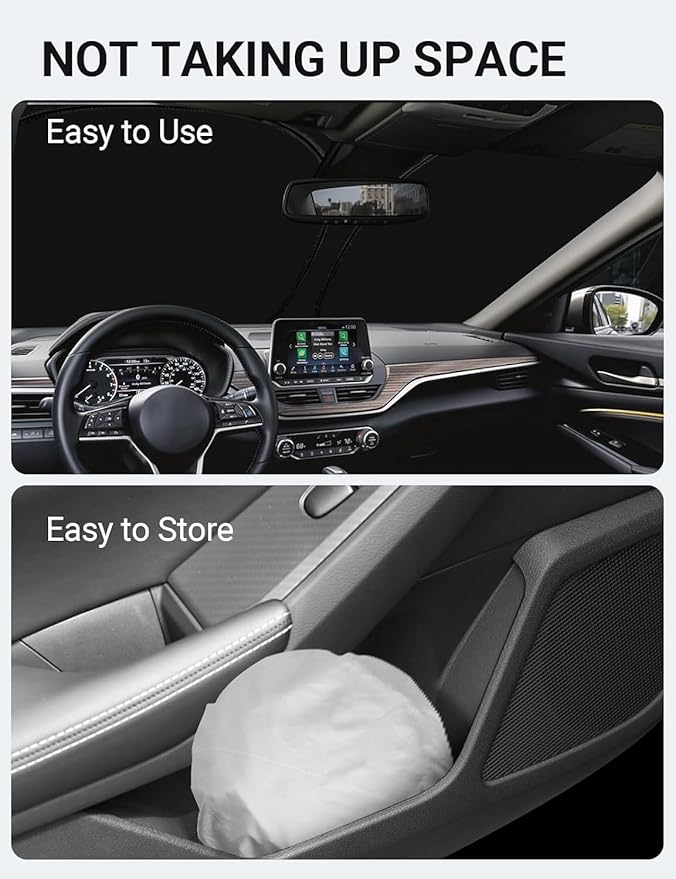 Proadsy Windshield Sun Shade for Nissan Altima 2019-2025 2026 4-Layer Foldable Front Sunshade Protector Sun Visor Blocks UV Rays Keep Car Cooler