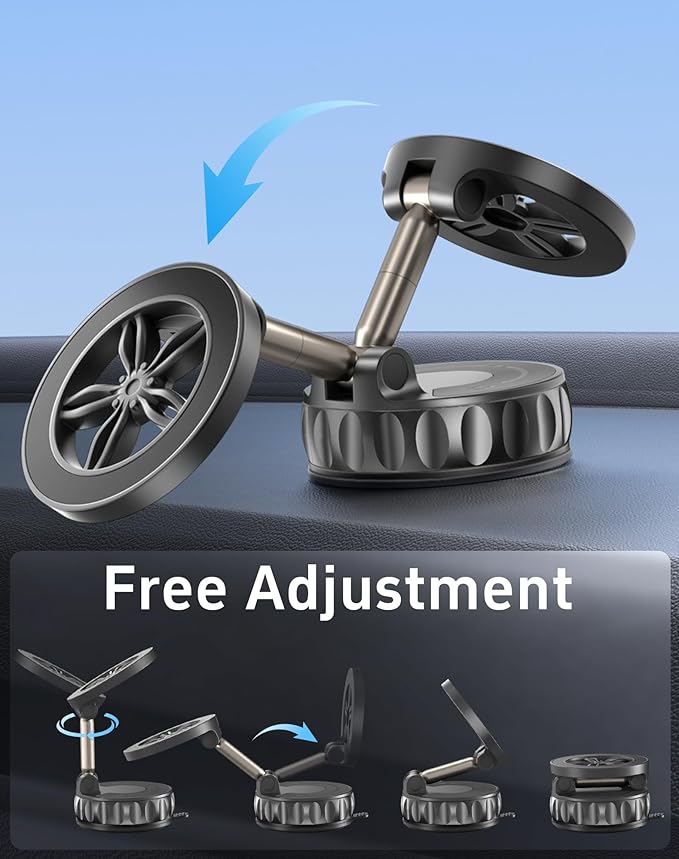 2026 Upgraded Car Phone Holder for Magsafe [125+ LB Strongest Suction & 3000gf Strongest Magnetic] 360° Adjustable Car Phone Mount, Phone Holders for Your Car for iPhone 17 Pro Max 16 15 14 13 12 Plus