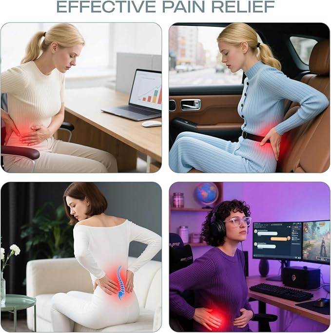 Skechers Lumbar Pillow Premium Memory Foam, Double-Layer-Office Chair Cushion for Tailbone Pain Relief,Butt Pillow for Office Chair,Car seat Cushion,Long Sitting Office Workers,and Car Drivers,Blue