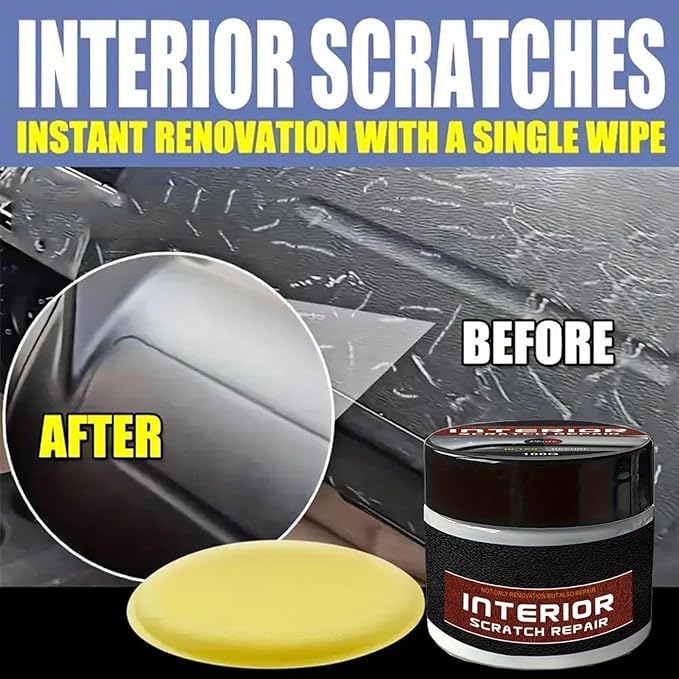 Dashboard Scratch Repair Kit, Car Dashboard Restorer & Protectant With UV Shield, Professional Grade Interior Scratch Repair Wax, Non-Greasy Formula For Dashboards, Trim & Parts