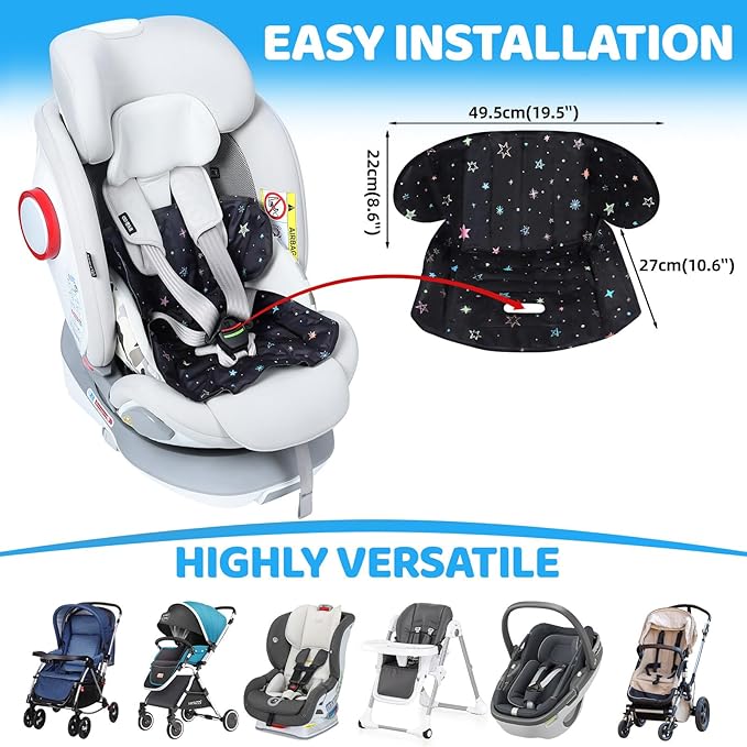 Orzbow Car Seat Cooling Pad with Insulated Bag, Gel Car Seat Cooler Pad for Babies, Toddler, Infant, Portable Cooling Mat for Strollers and Carseats, Keep Baby Cool in Summer, Black