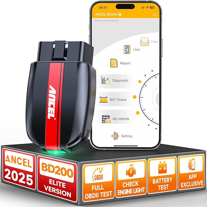 ANCEL BD200 OBD2 Scanner Bluetooth - Code Reader & Check Engine Diagnostic Scan Tools with Car Battery Test, Exclusive App on iOS & Android, Wireless OBDII Adapter Works for 1996 & Newer Vehicles