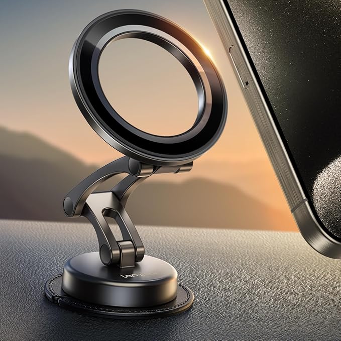 Lamicall for MagSafe Car Mount [All-Metal] Magnetic Phone Holder for Your Car, [Flexible Three-axis] Cell Phone Car Mount Dashboard with N55 Strong Magnets for iPhone 16 15 14 13 12 Pro Max Plus Mini
