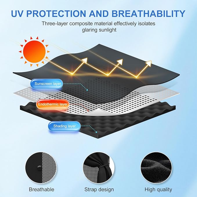Car Window Shades with 8 Strong Magnets-26.8"x19.7" Dual Layer Car Rear/Side Window Sunshade for Baby Semi-Transparent 2-in-1 Universal Auto Sun Shade for Kid & Pet Protection (2 Pack) Black