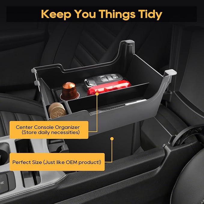 for 2025 Ford Edge Center Console Organizer Tray for 2021-2025 SE/SEL/ST-Line/Titanium/ST Middle Console Storage Insert Tray Arm Rest Organizer for 2025 Ford Edge Accessories Black