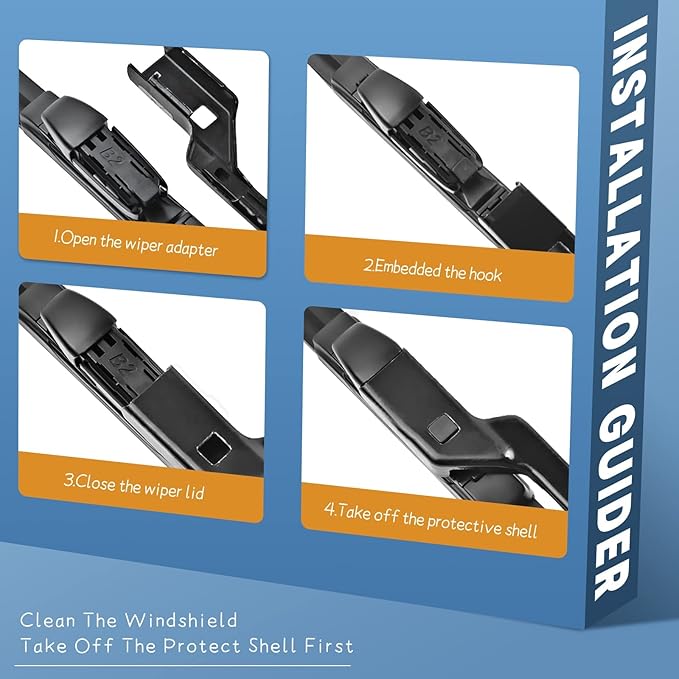 MIKKUPPA 26"+23"+12" Windshield Wiper Blades, Replacement for Mercedes-Benz 2013-2016 GL350 GL450, 2012-2015 ML350 ML550 ML63 - Top Lock 19MM Front Wipers and Rear (Pack of 3)