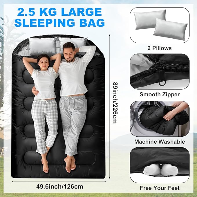 18 Pcs Camping Tent Set for 2-3 Person Include Tent Sleeping Bag Waterproof Camping Tarp Stainless Steel Mess Kit with Mug Bowls Utensils Carry Sack Complete Outdoor Travel Set