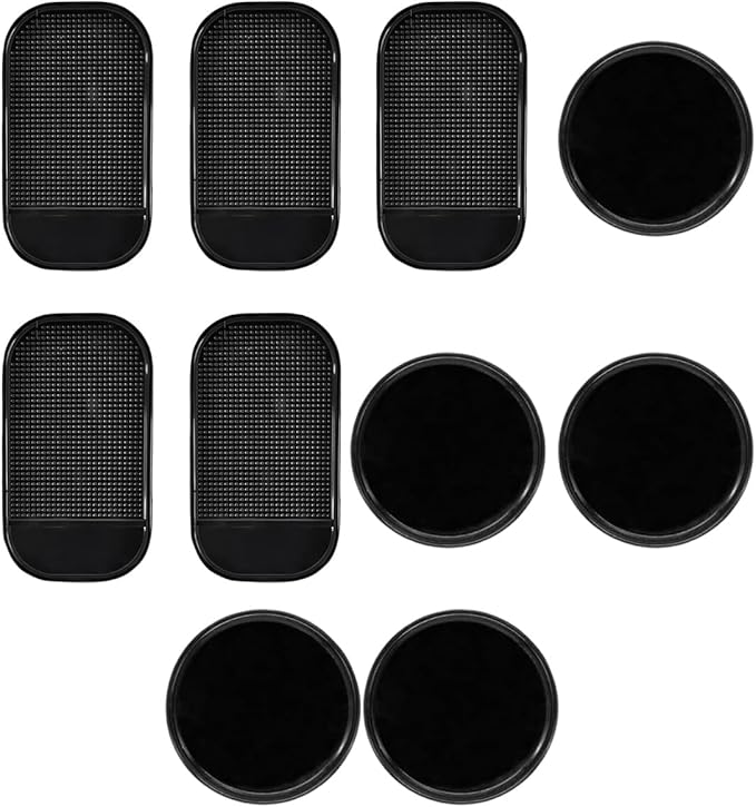 10PCS Silicone Car Dashboard Non-Slip Mats, Multi-Functional Auto Magic Gel Cell Phone Holder, Removable Car Dashboard Sticky Pad for GPS, Key, Sunglasses, Radar Detector