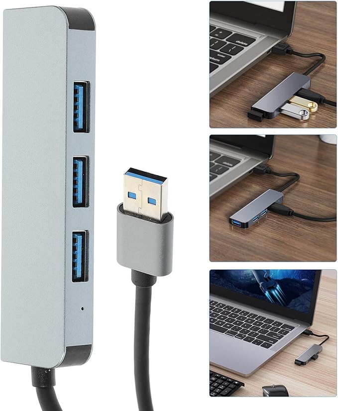 Holibanna USB Port Hub USB Expander for Laptop Computer with Heat Dissipation Lightweight Multi-Device Connection Keyboard Mouse