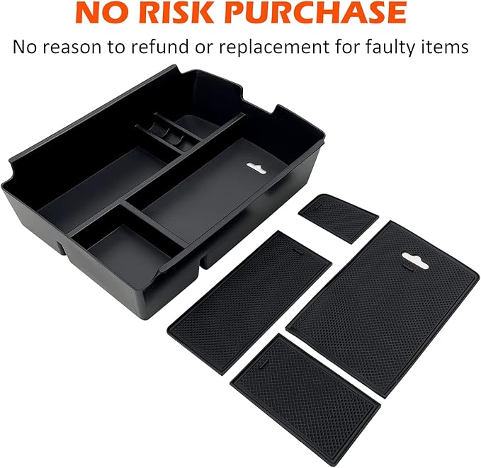 JOJOMARK for VW Atlas and Cross Sport Accessories Center Console Organizer 2018 2019 2020 2021 2022 2023 Insert ABS Armrest Box Secondary Storage (Not fit for 2024)